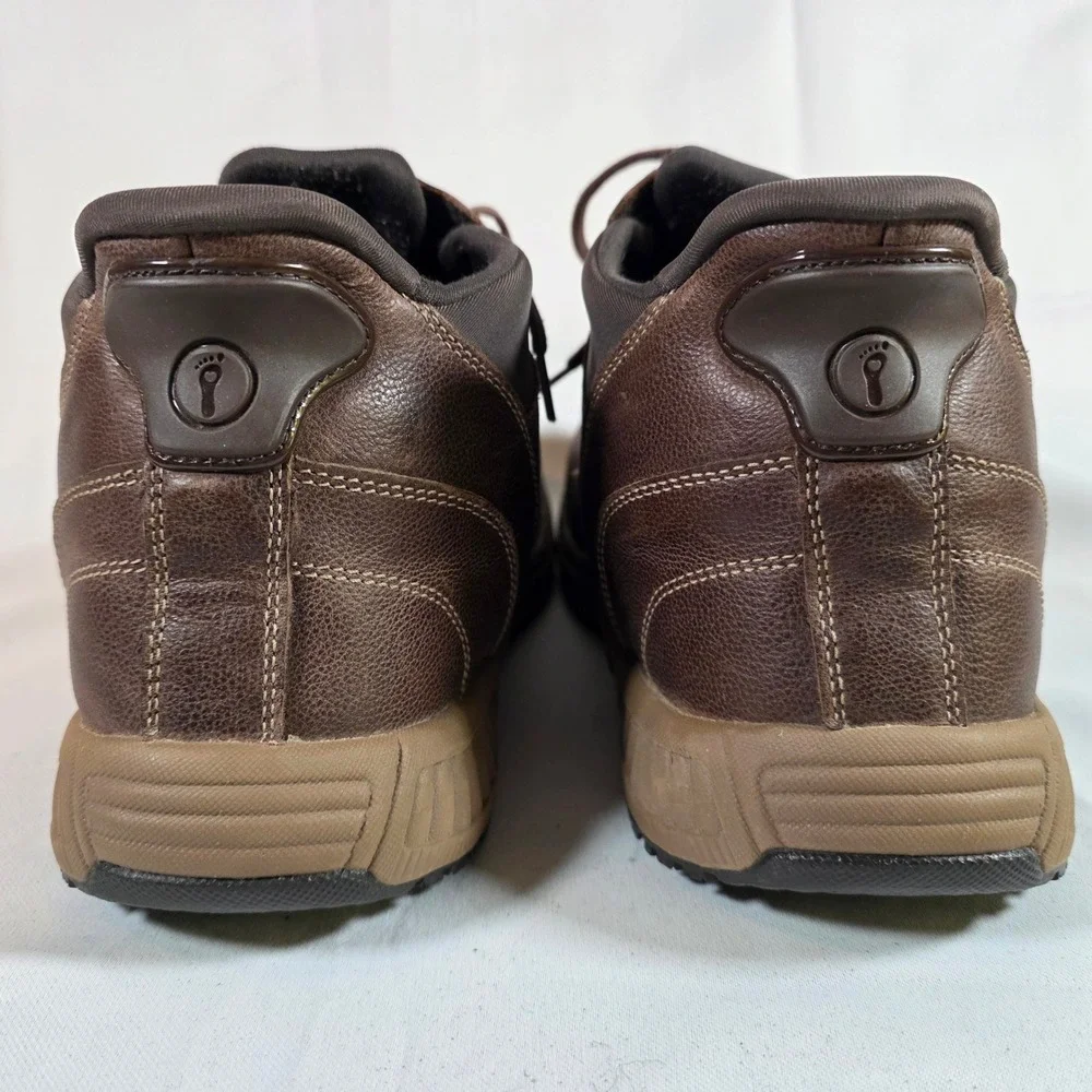 Orthofeet Verno Mens 12 2E Wide Brown Leather Moc Toe Work Shoes Boots